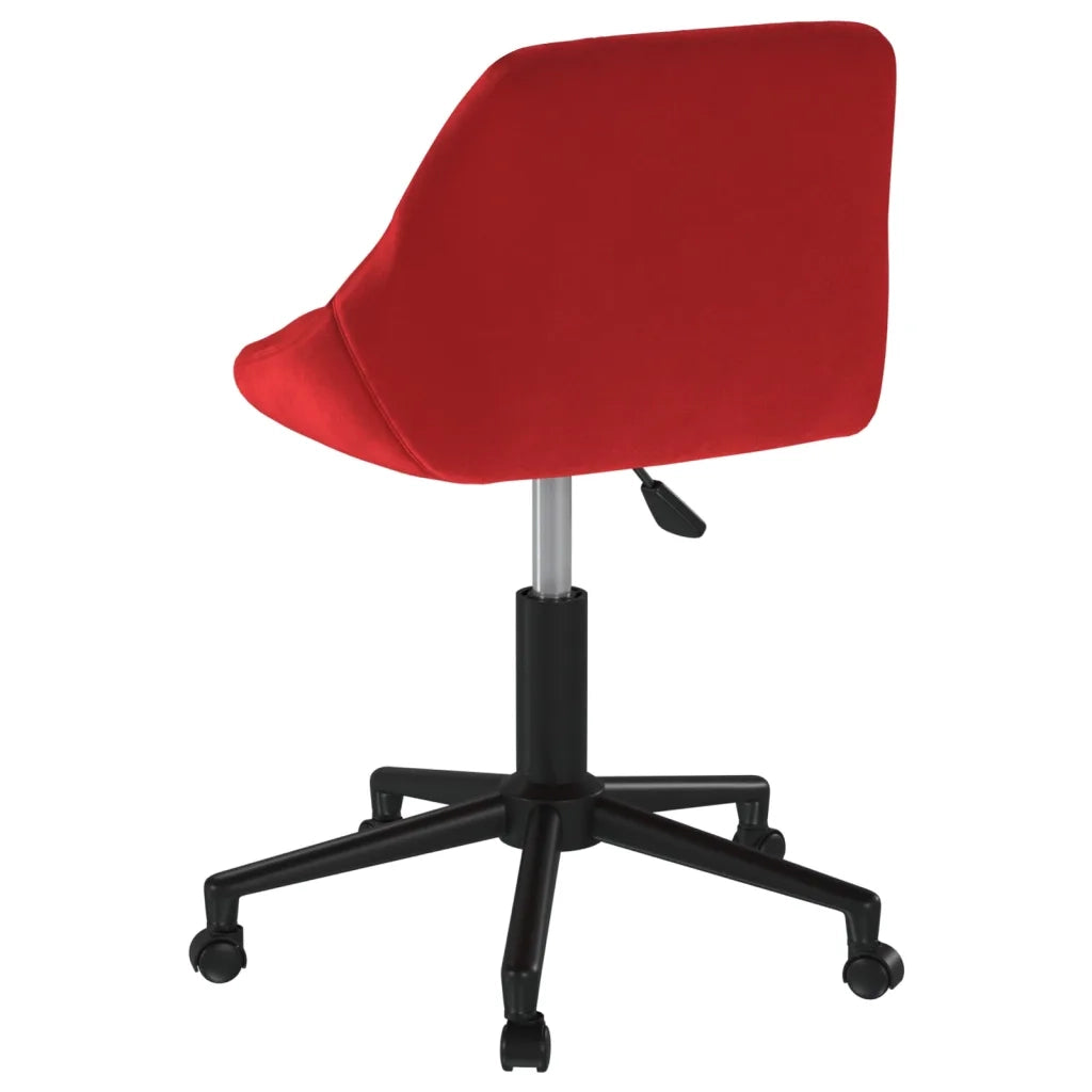 Sedia Girevole da Ufficio Rosso Vino in Velluto 335490