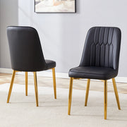 Sedie da Pranzo in Similpelle Nera con Gambe in Metallo ¨C MINIMAL ¨C Set 2 Pezzi