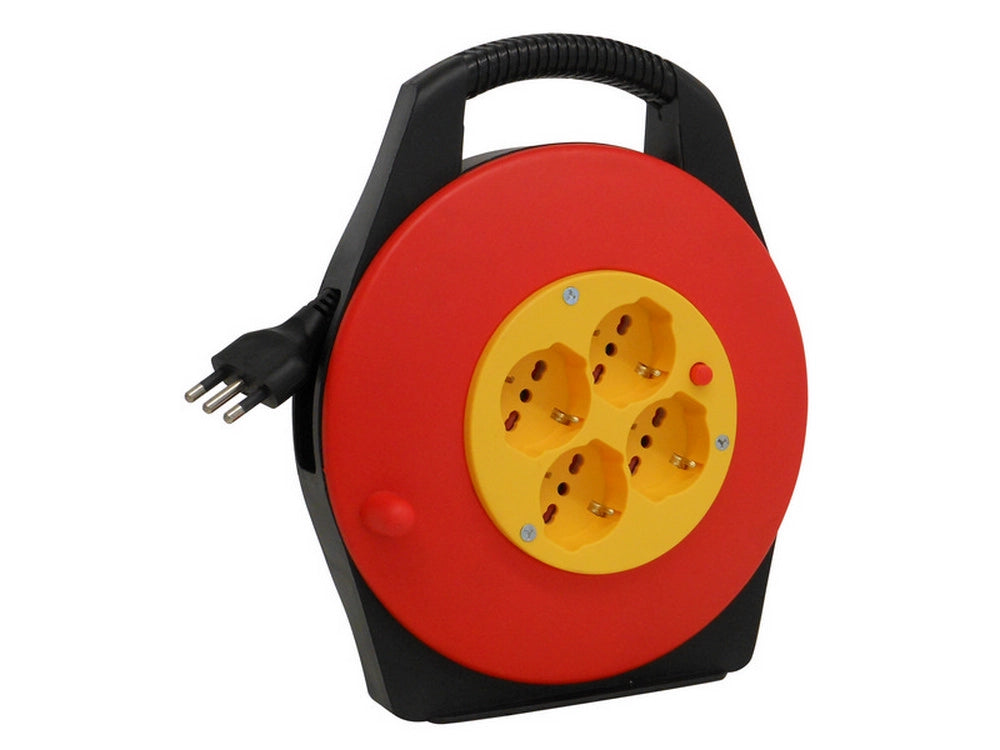 1pz avvolgicavo elettrico cavo mt.10 spina 16a/4 prese 10/16a schuko cod:ferx.vit35804
