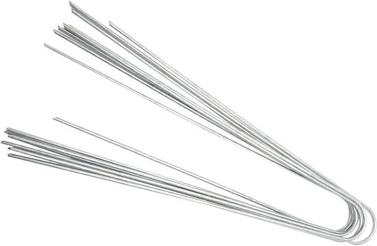 Puntelli per giardino da 50 pezzi - Spilli in acciaio a forma di U - Puntelli per base - Puntelli di fissaggio - Accessori per giardino - Dimensioni 30x4cm