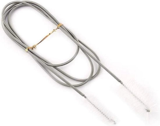 Doppia Estremità Spazzola di Pulizia in Acciaio Inossidabile Manico Flessibile Tubo Viso Tanke Spazzola Primavera Spazzola Pulita - Filtro a Canister Tubo Guaina Piping - 3 Colori Trasparente.