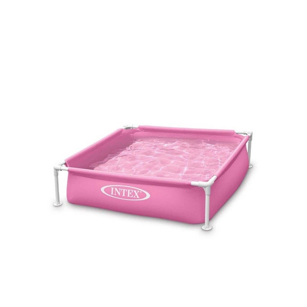 Trade Shop - Piscina Mini Frame Rosa Quadrata Con Telaio 122x122x30 Cm Bambini Estate 57172 -
