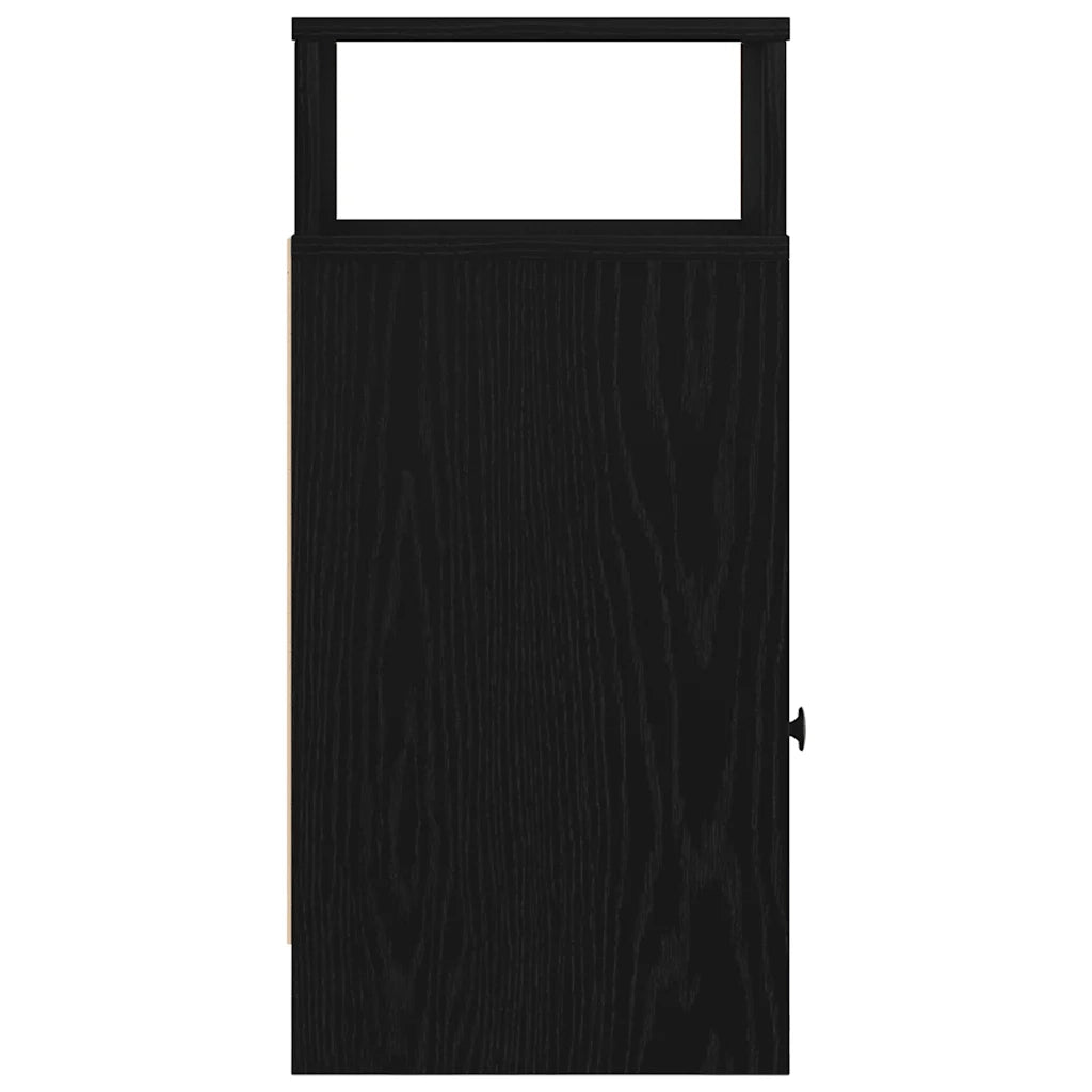 Comodino con Cassetto Nero 25x31x66 cm 858616
