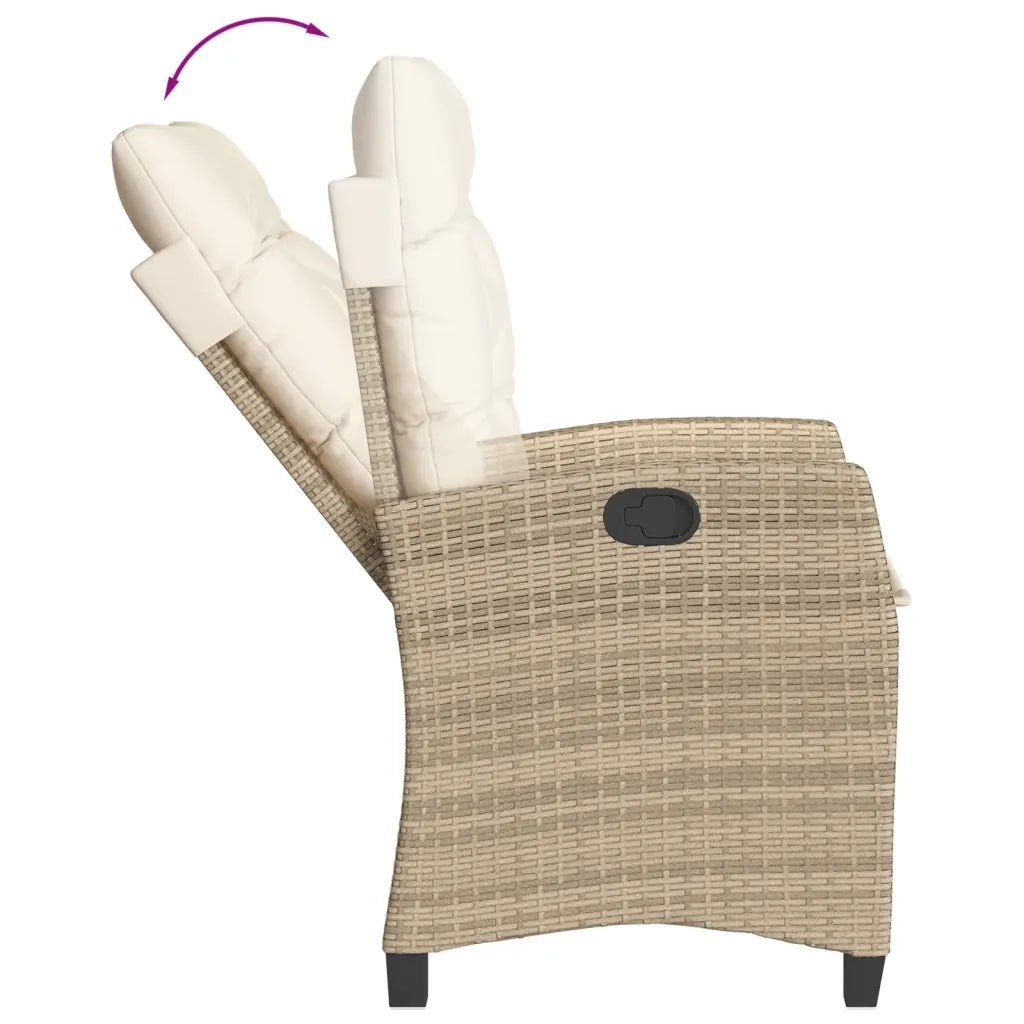 Set da Pranzo da Giardino 5 pz con Cuscini Beige in Polyrattan 3212814