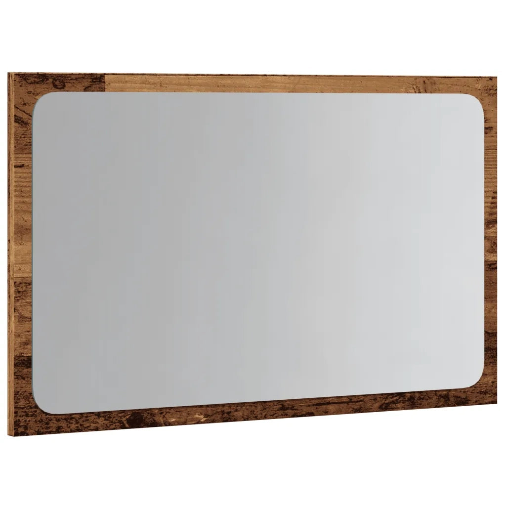 Specchio da Bagno con Luci LED-Specchio per Bagno Legno Antico 60x8,5x38 cm