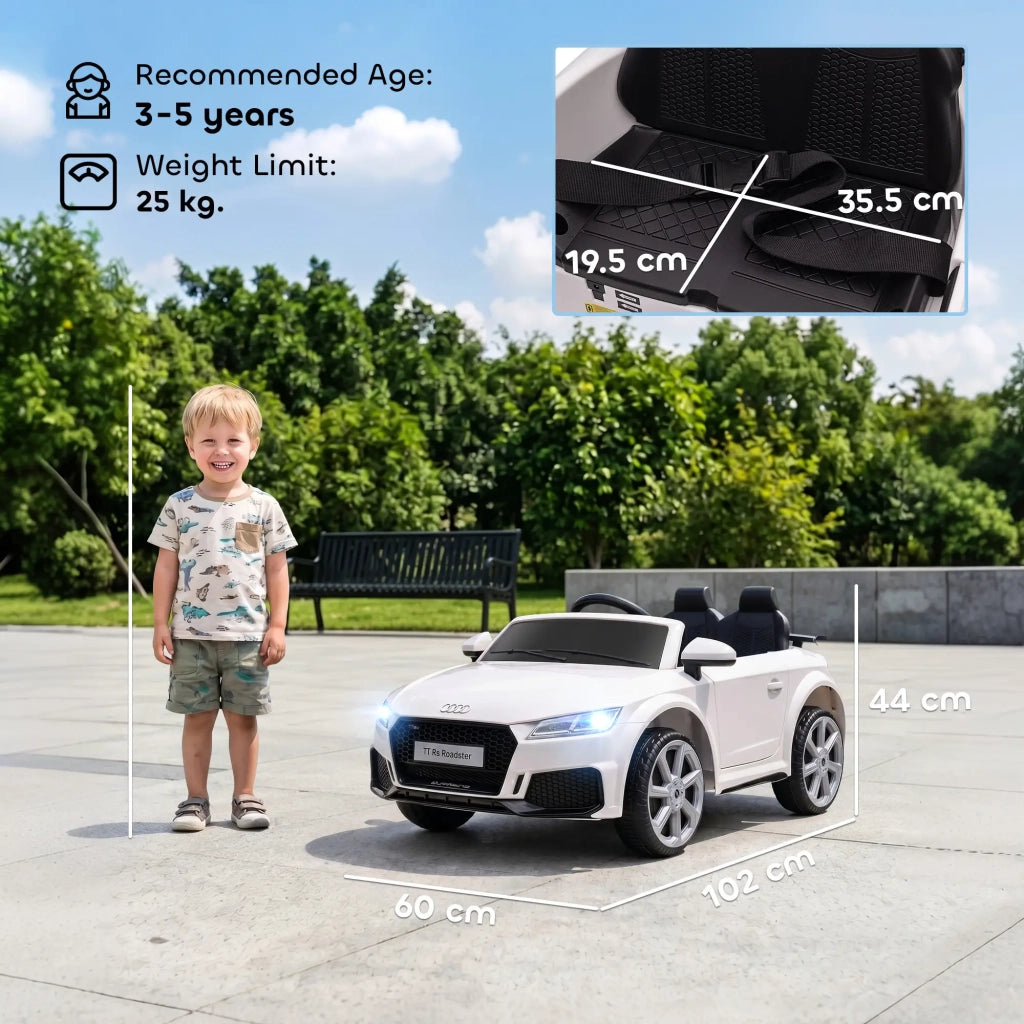 Macchina Elettrica per Bambini 12V con Licenza Audi TT Bianco