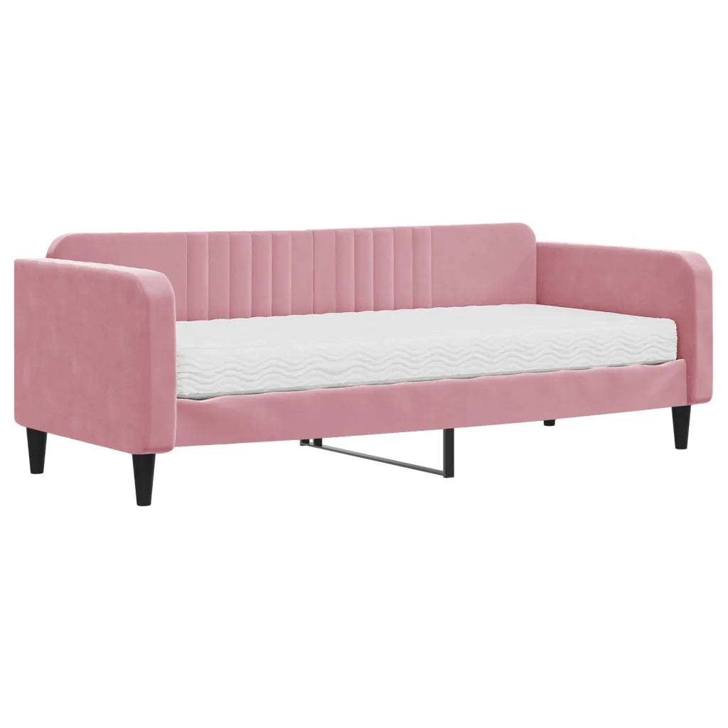 Divano letto | Sof¨¤ letto | Letto singolo con Materasso Rosa 90x200 cm in Velluto