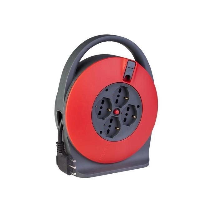 Polypool Prolunga Avvolgicavo Serie Standard mt 5  3x1,5 mm con 4 Prese Pluristandard