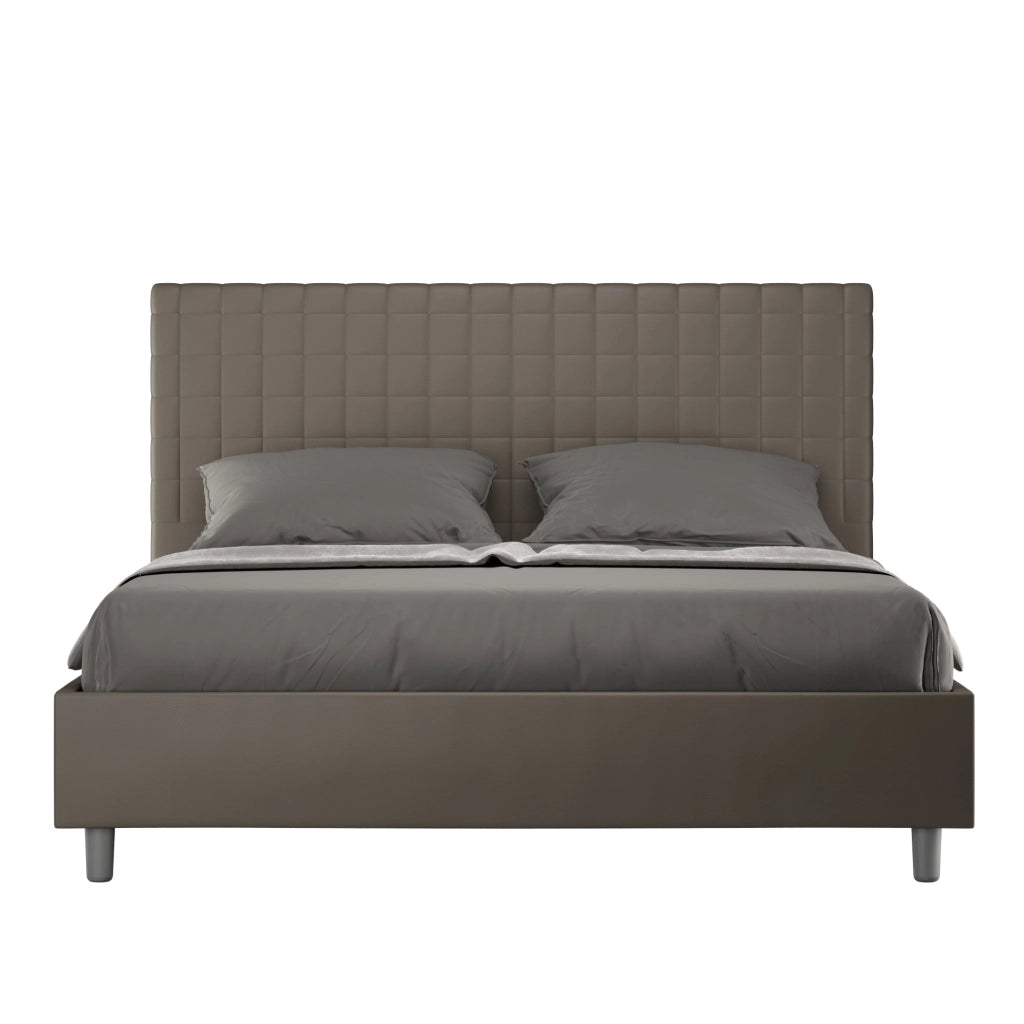 Letto Matrimoniale Francese 140x200 cm con Rete Sunny Cappuccino