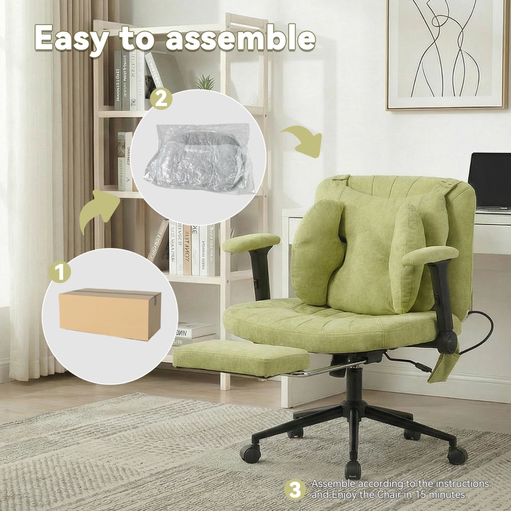 Sedia da ufficio regolabile con poggiapiedi ¨C zephmum ¨C verde
