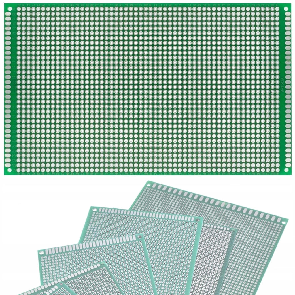 Piastra Prototipo Universale Doppia Faccia 90x150 mm – Montaggio THT, Fori 2,54 mm | Elettronica Saldatura, Verde