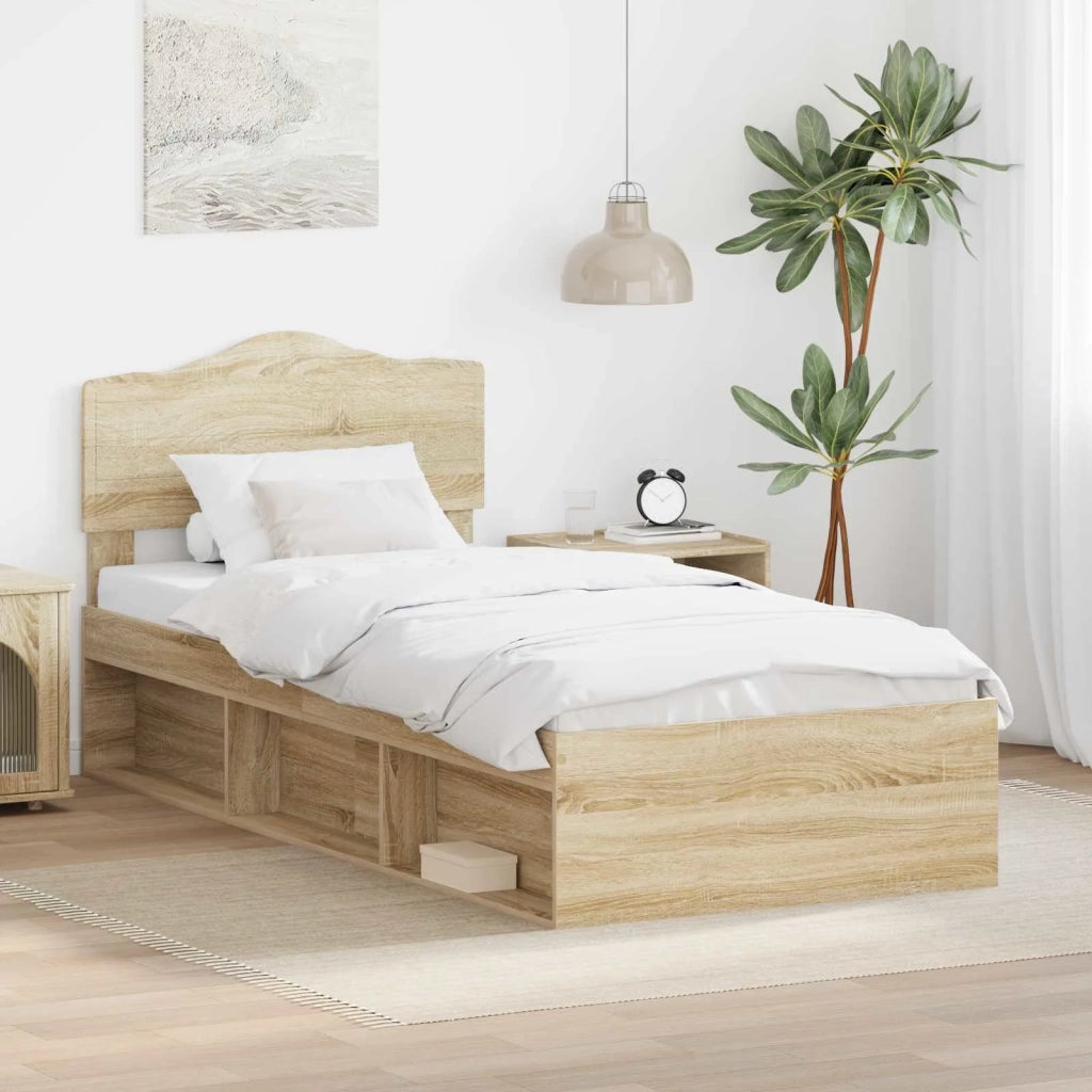 Struttura del letto-Giroletto Rovere Sonoma 90 x 200 cm Pino massello 154804