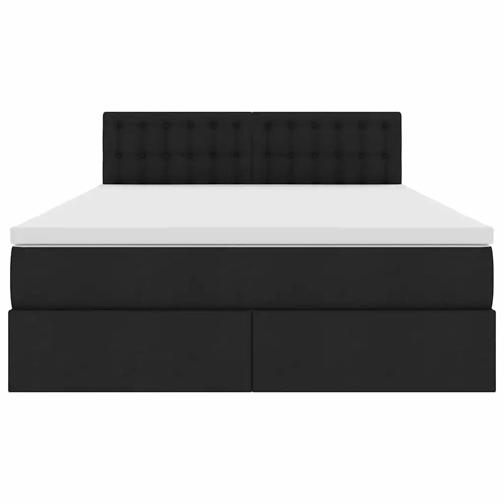 Letto con contenitore e materasso Nero 140 x 200 cm