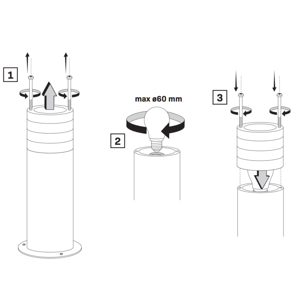 Lampada da esterno 74 cm nera E27 Rino Polux IP54