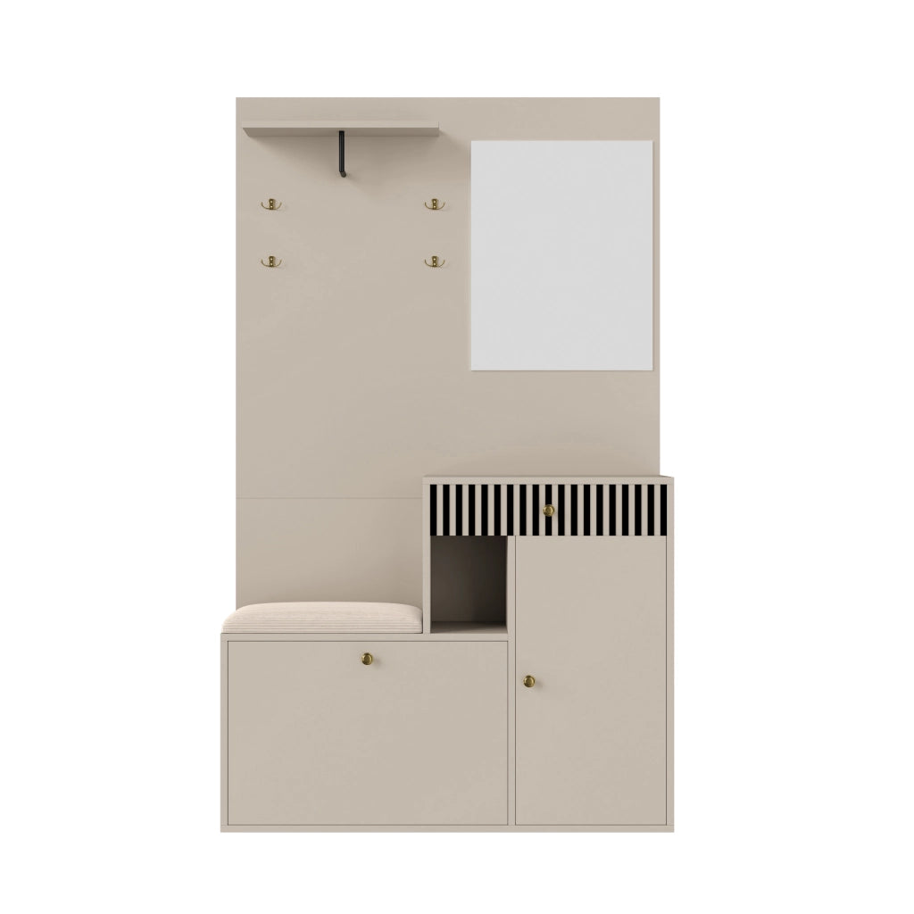 Mobile Ingresso con Specchio, Scarpiera e Panca ¨C MINIMAL ¨C 110x185,5x37