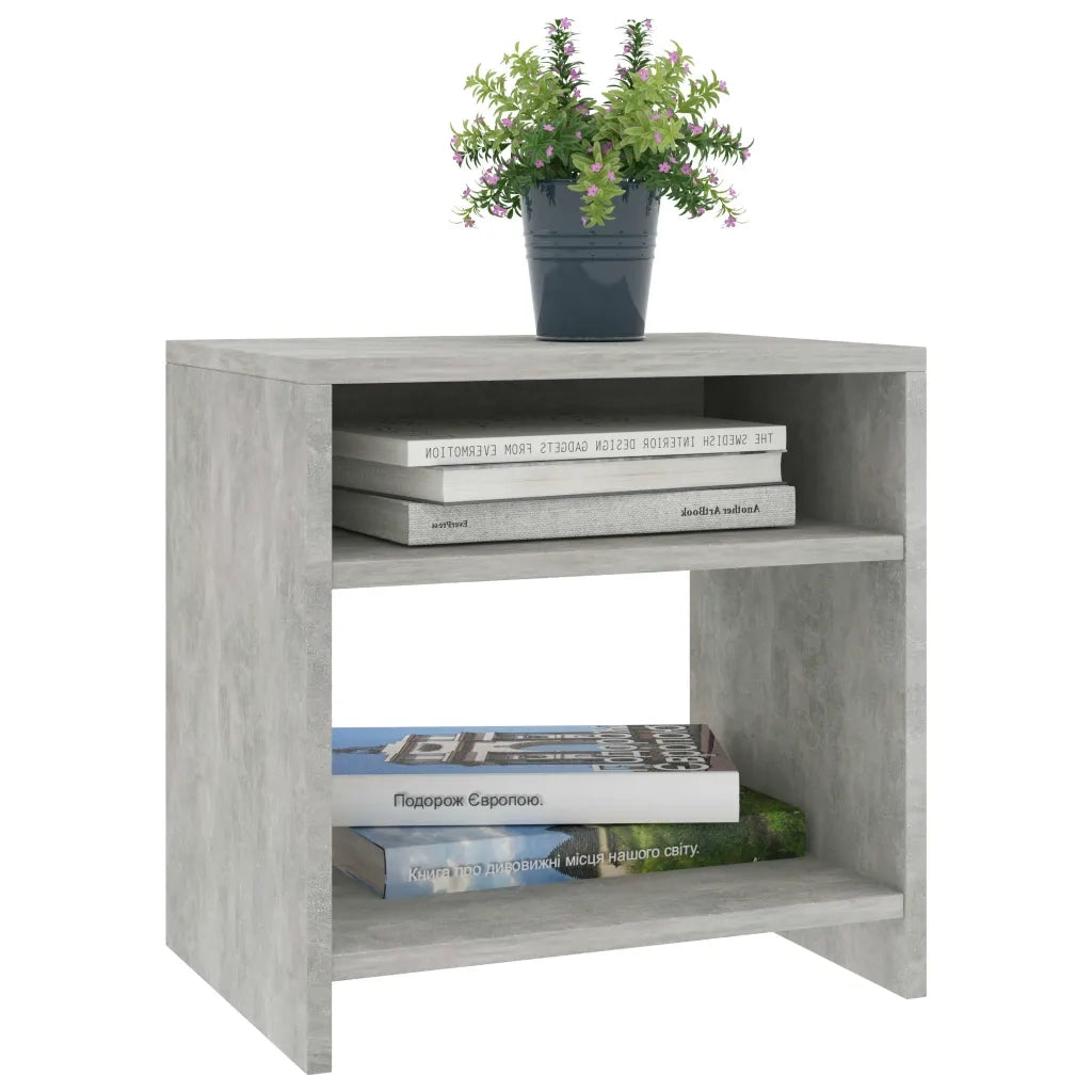 Comodino | Armadio da Notte | Mobiletto da notte Grigio Cemento 40x30x40 cm in Legno Multistrato