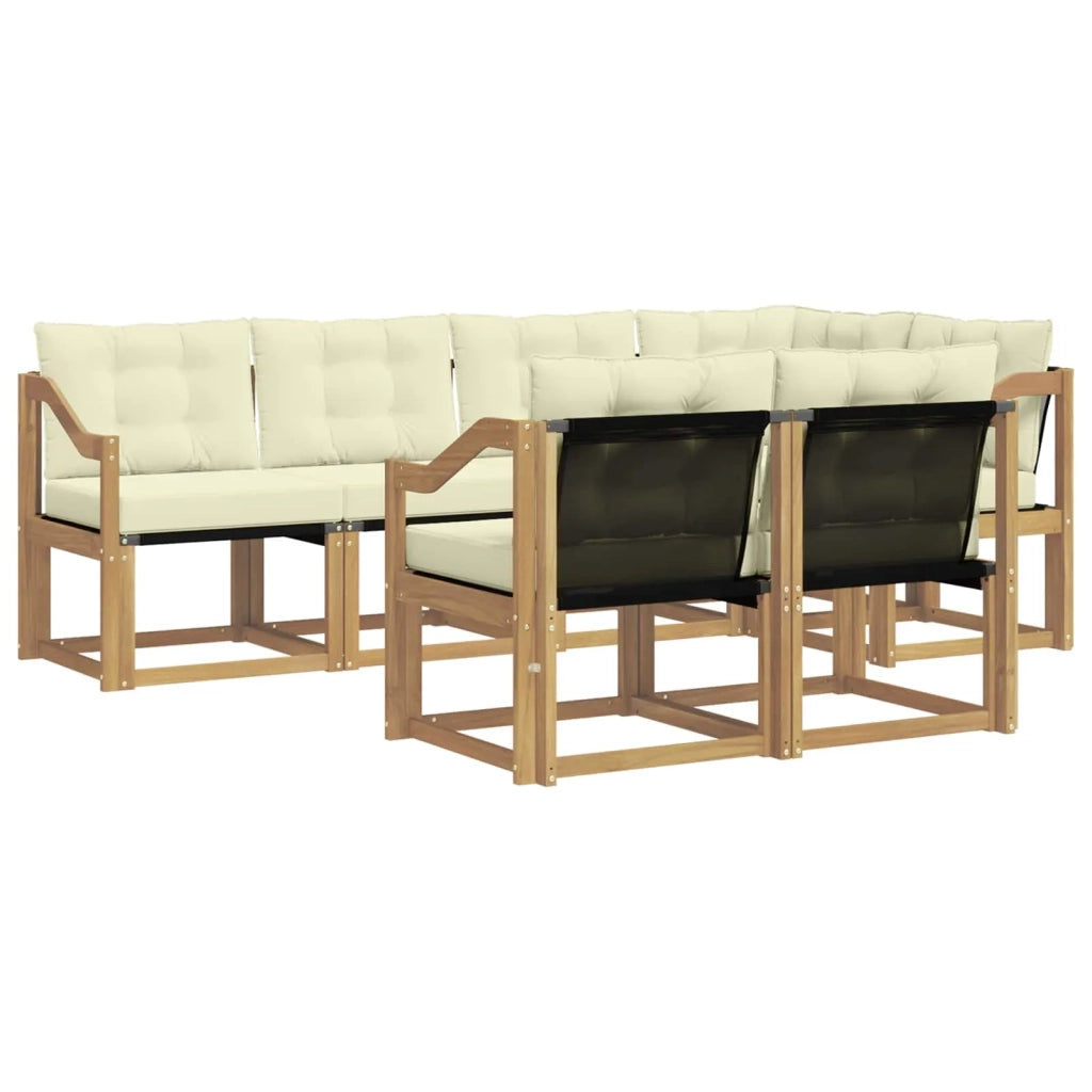 Set di divani da esterno 7 pz Bianco e Crema 3389580