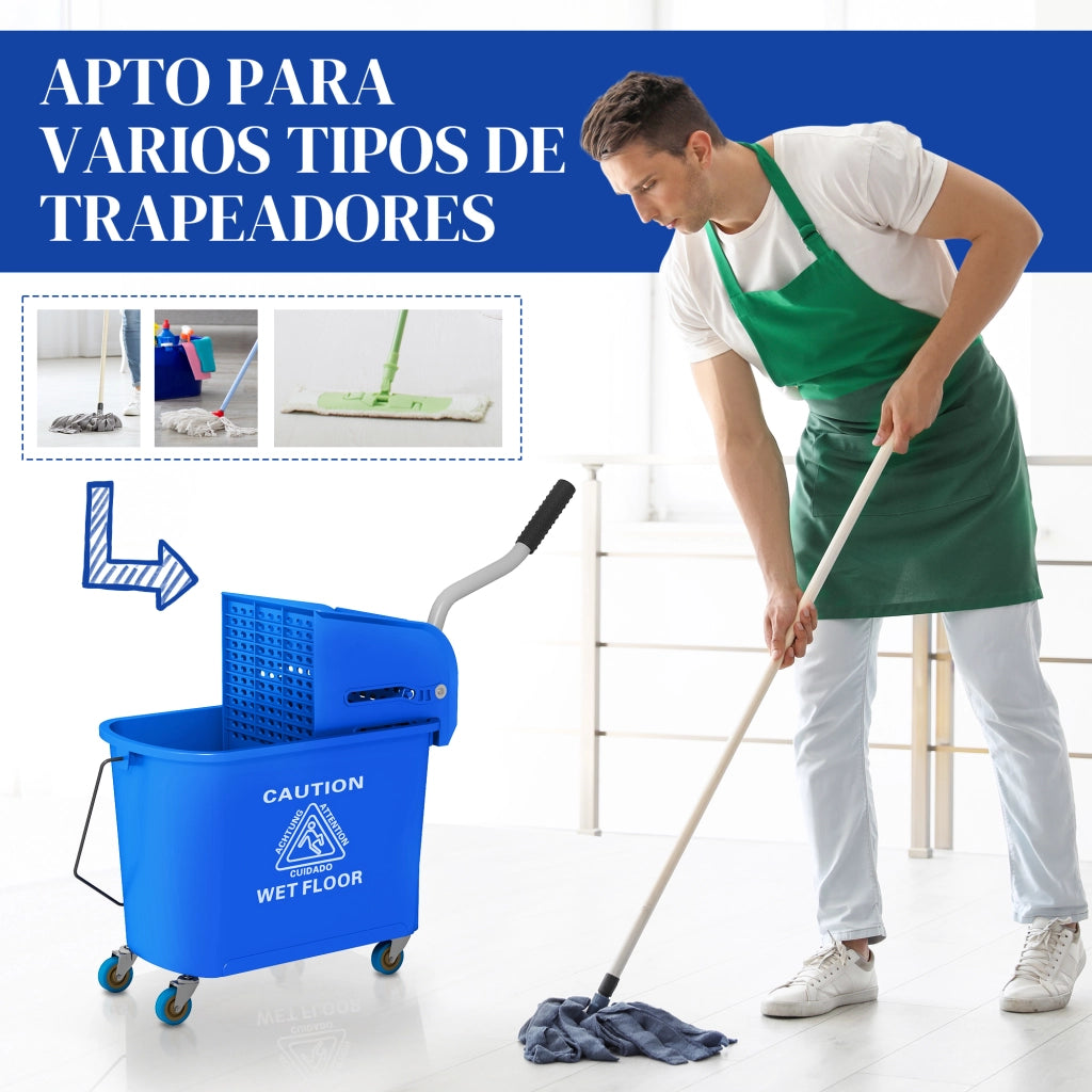 Secchio Lavapavimenti con Ruote 20 L ¨C Minimal ¨C Azzurro