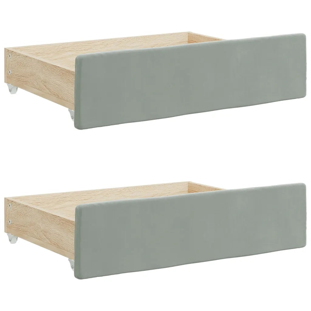 Divano letto | Sof¨¤ letto | Letto singolo Estraibile Cassetti Grigio Chiaro 100x190 Velluto