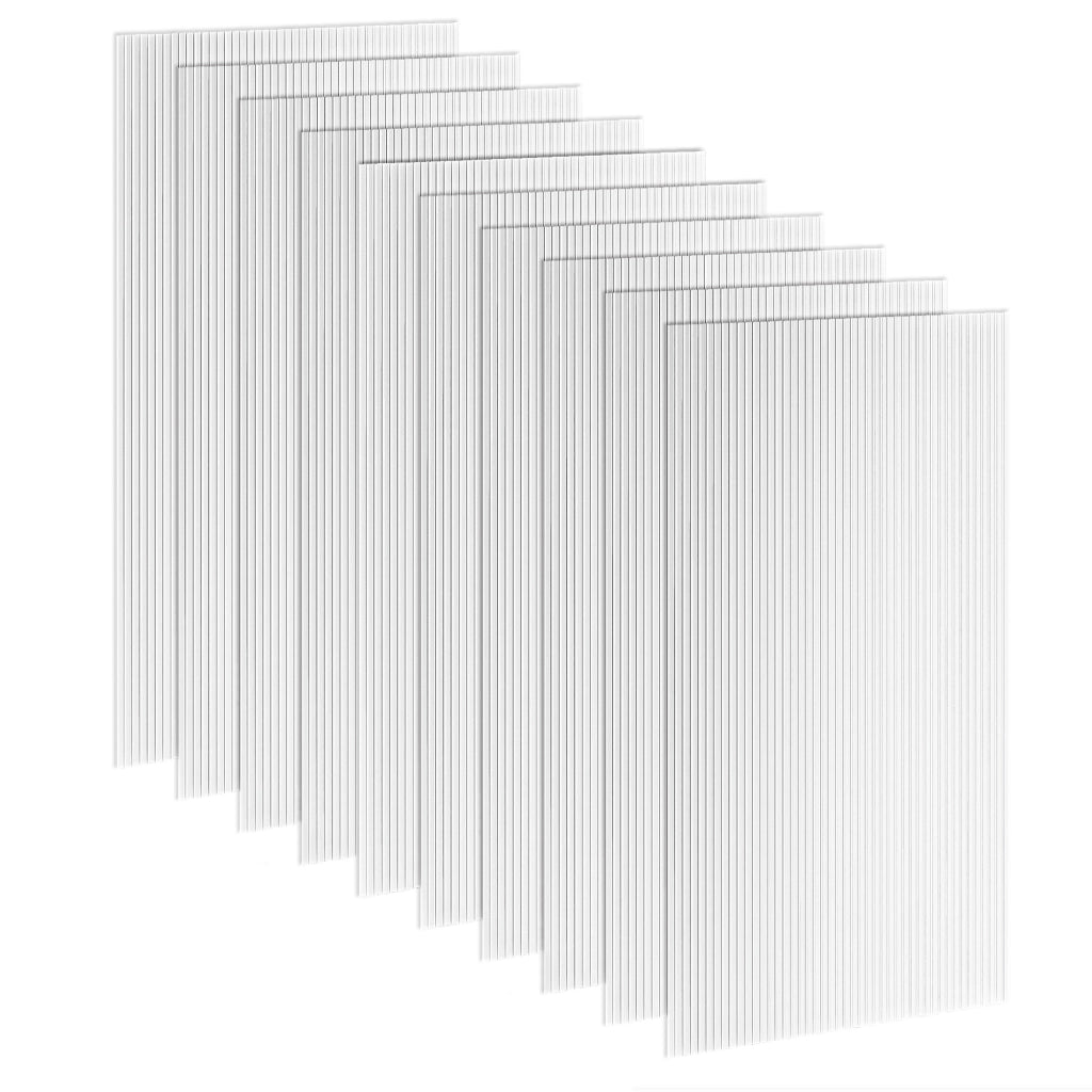 Set 10 Lastre Alveolari 120x60 cm Anti-UV Tagliabili per Serre e Pensiline Tettoie in Policarbonato Trasparente