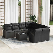 Set Divano da Giardino Nero 55 x 55 x 37 cm polyrattan 3345983