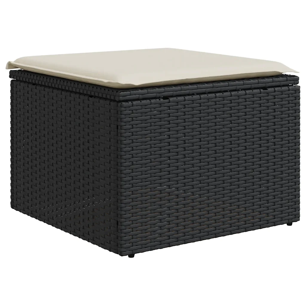 Set Divani da Giardino con Cuscini 7pz Nero Polyrattan 3326667