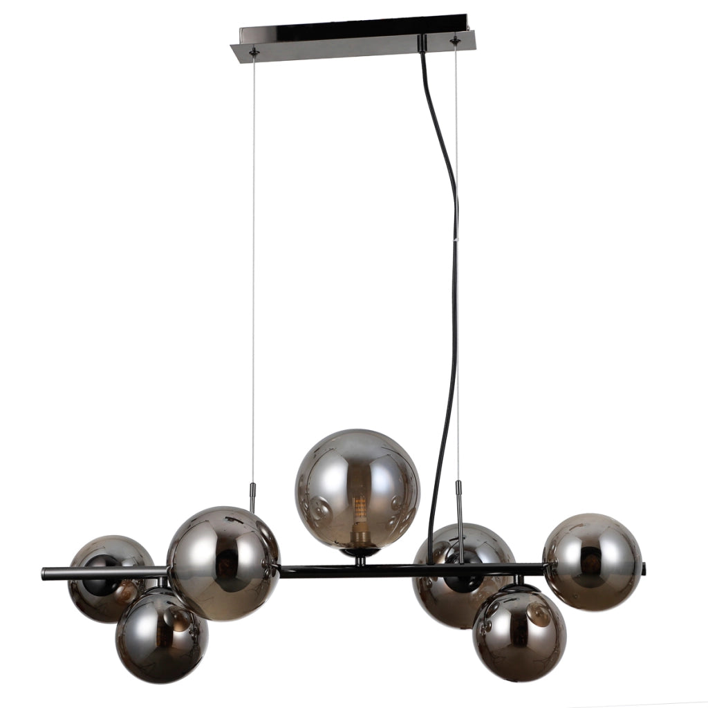 Lampada sospensione Canello nero cromo 7xG9 Italux
