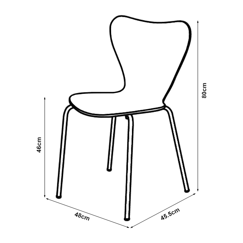 Set di 4 sedie da pranzo moderne e robuste in nero/cromo 03_0009814