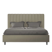 BS COM Letto matrimoniale king size contenitore imbottito 170x200 similpelle cappuccino