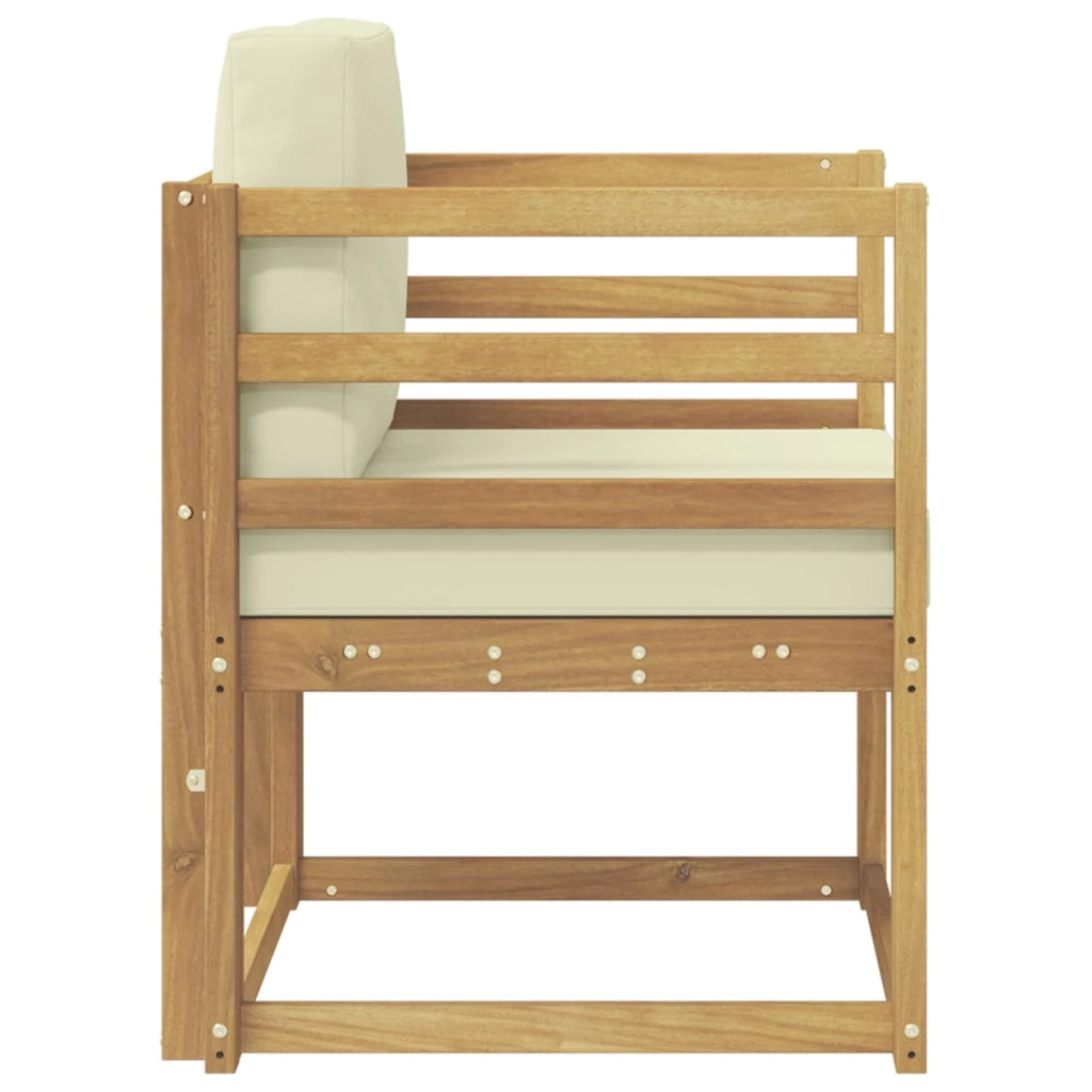 2 Pezzo Set di divani da esterno Poliestere Bianco e Crema 3438959
