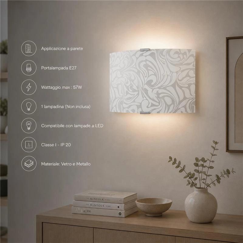 CORINNA LAMPADA APPLIQUE DA PARETE E27 1 LUCE
