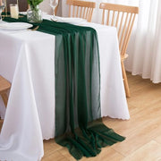 Tavolo da pranzo chiffon, verde scuro, 70x300 cm, in verde, tavolo da pranzo, decorazione da tavola per matrimoni