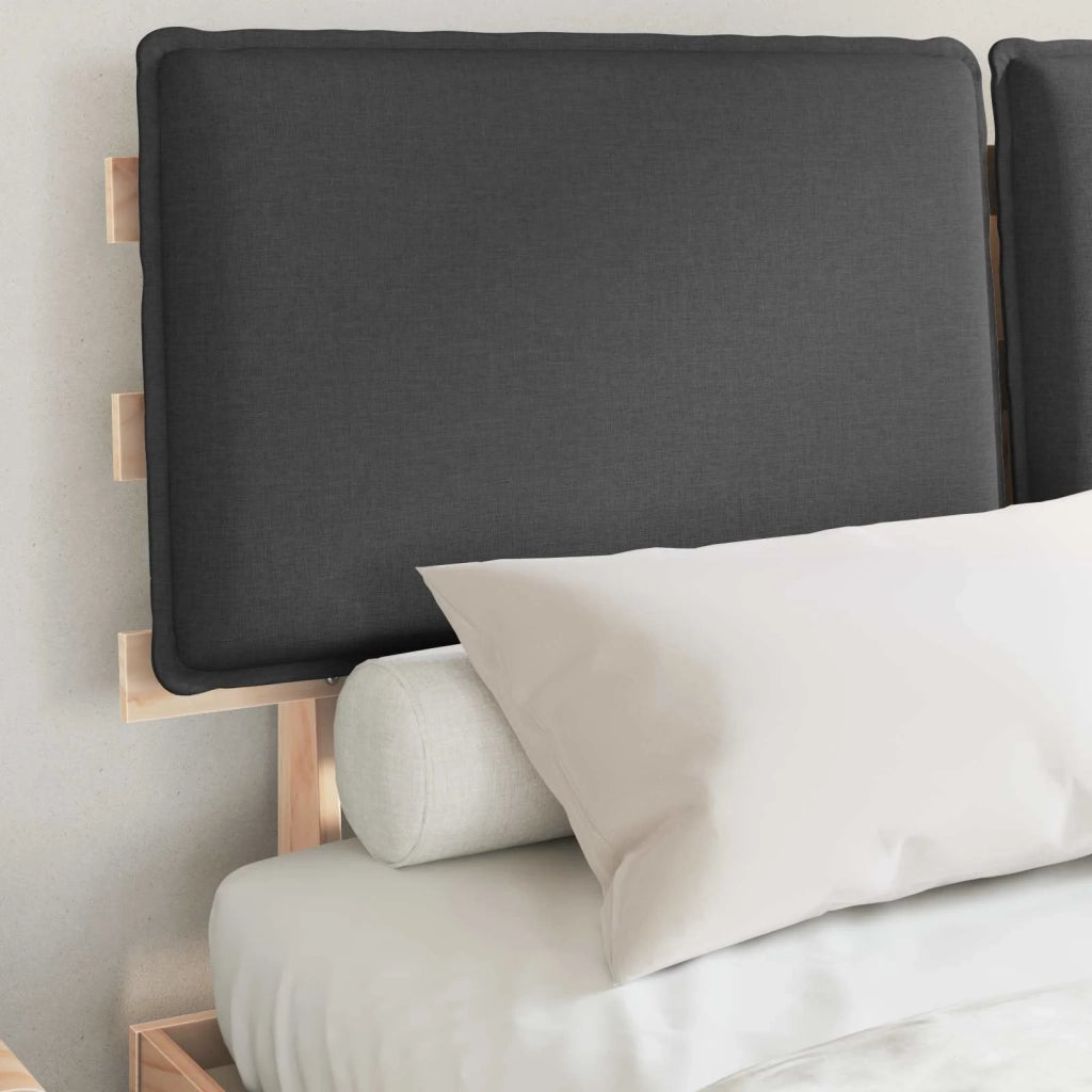 Letto con Testiera Rivestita-Struttura Letto con Testiera Grigio scuro 160 x 200 cm 301739