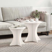 Tavolino da salotto 2 pcs Bianco Legno di pino massello 873566