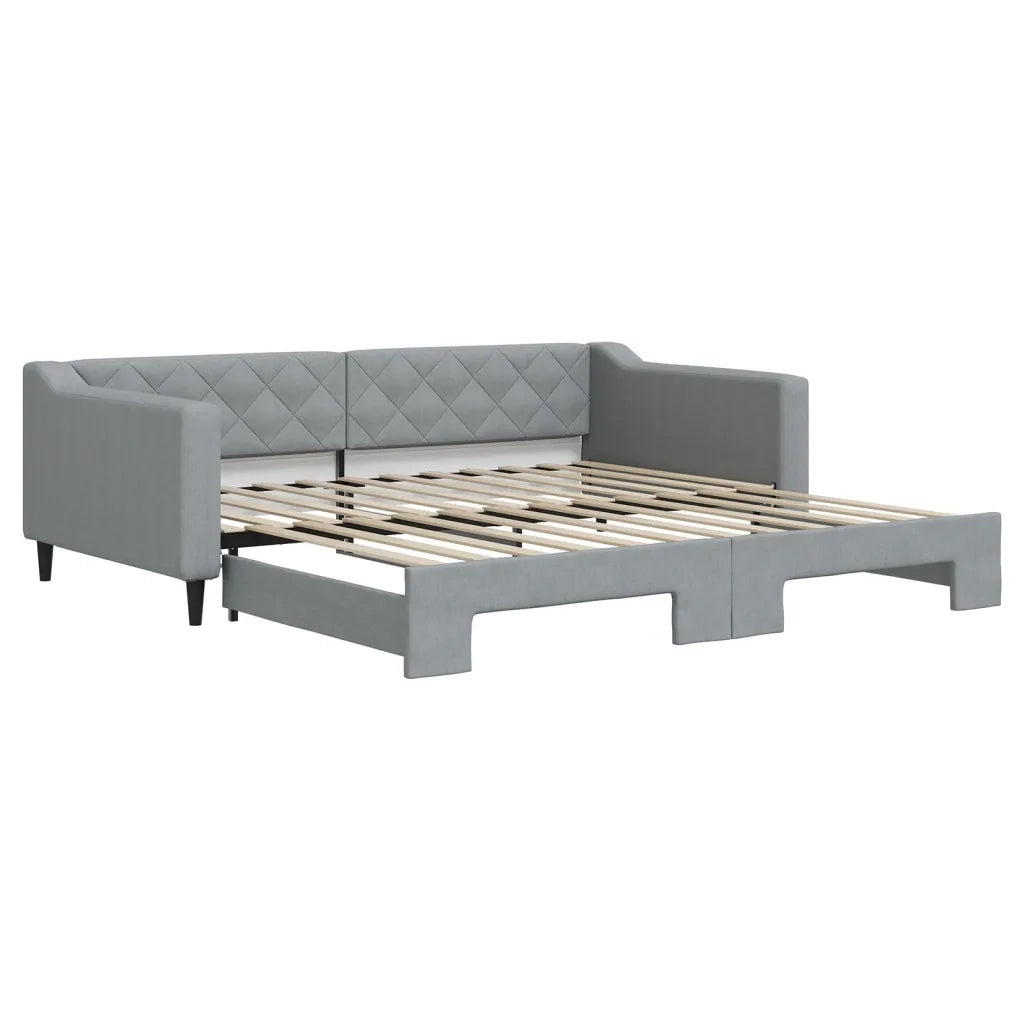 Divano letto | Sof¨¤ letto | Letto singolo Estraibile Grigio Chiaro 100x200 Tessuto