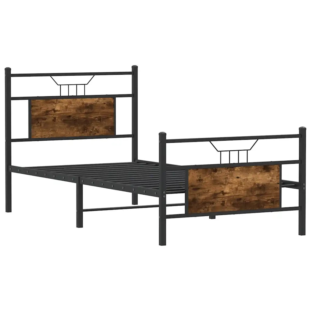 Giroletto senza Materasso-Struttura Letto Rovere Fumo 75x190 cm in Truciolato 173434
