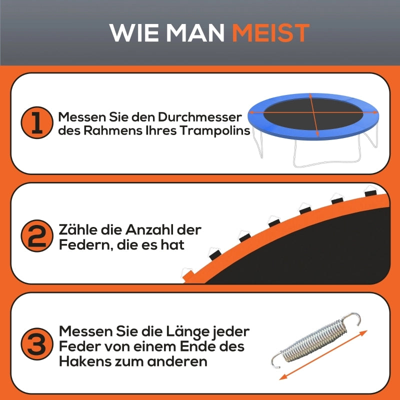Telo elastico per trampolino rotondo Ø323 cm con 72 anelli a V, polipropilene, arancione