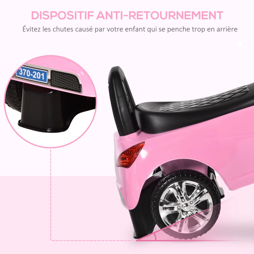 Portagiochi auto per bambini con luci e suoni ¨C Minimal ¨C rosa 63.5x28x36 cm