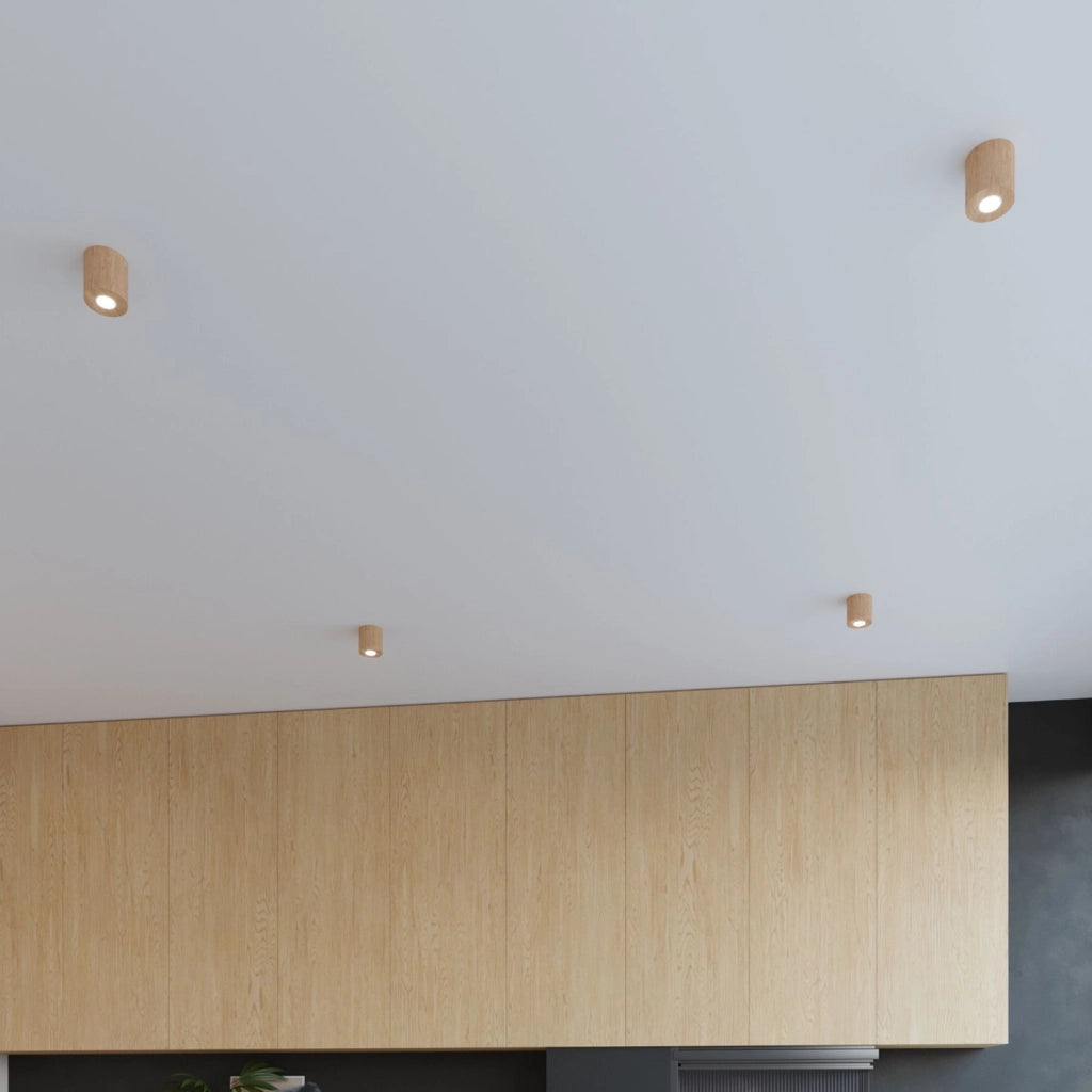 Faretto soffitto Rondeo legno chiaro GU10 Pure Lume