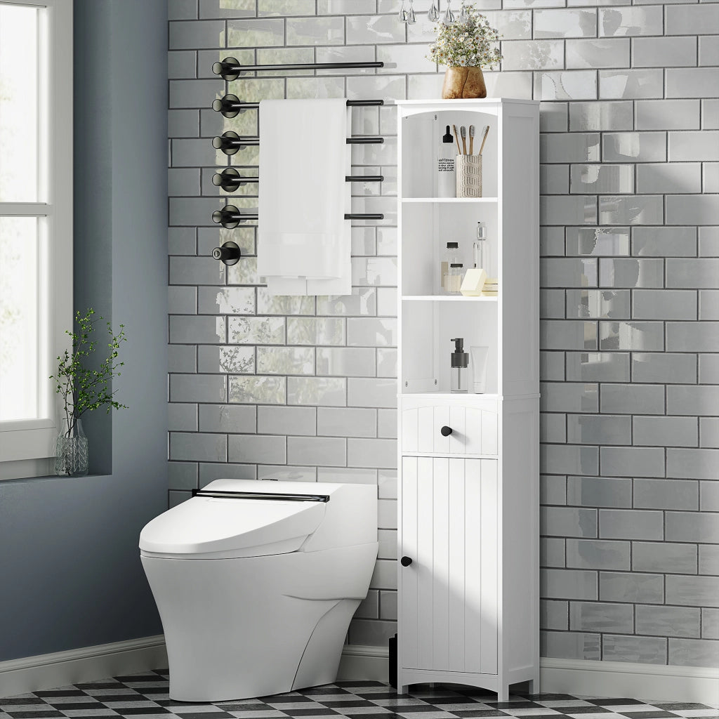 Mobile bagno con 3 ripiani e 1 cassetto ¨C Xylo ¨C MDF bianco