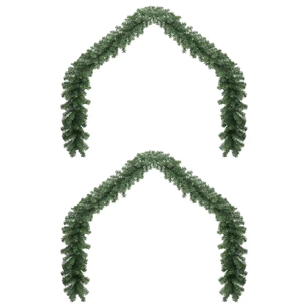 vidaXL Ghirlanda natalizia 2 pcs Verde 40 m PVC