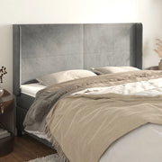 Testiera ad Orecchio-Testata con Orecchie Grigio Chiaro 203x16x118/128 cm in Velluto 694014