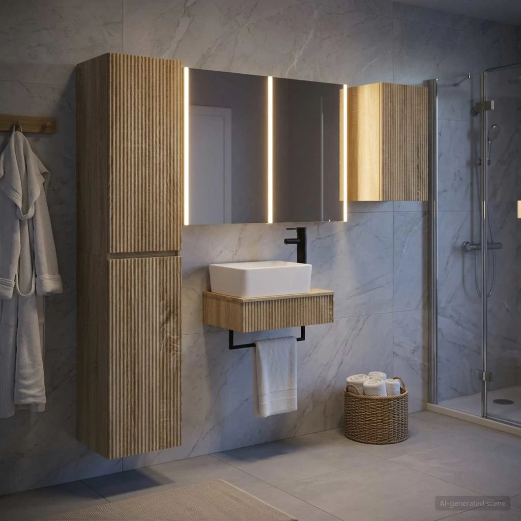 Set di mobili per il bagno 5 pz Rovere Sonoma 3407281