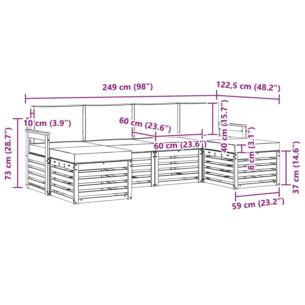 Set di divani da esterno 5 pcs Bianco e Beige 3392263