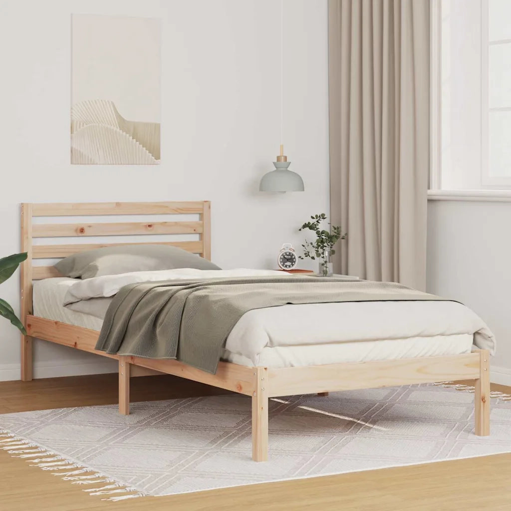 Struttura del letto-Giroletto Marrone 100 x 210 cm Pino massello 238979