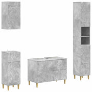 Set di Mobili da Bagno da 4 Pezzi DELFT Grigio Cemento 3417948