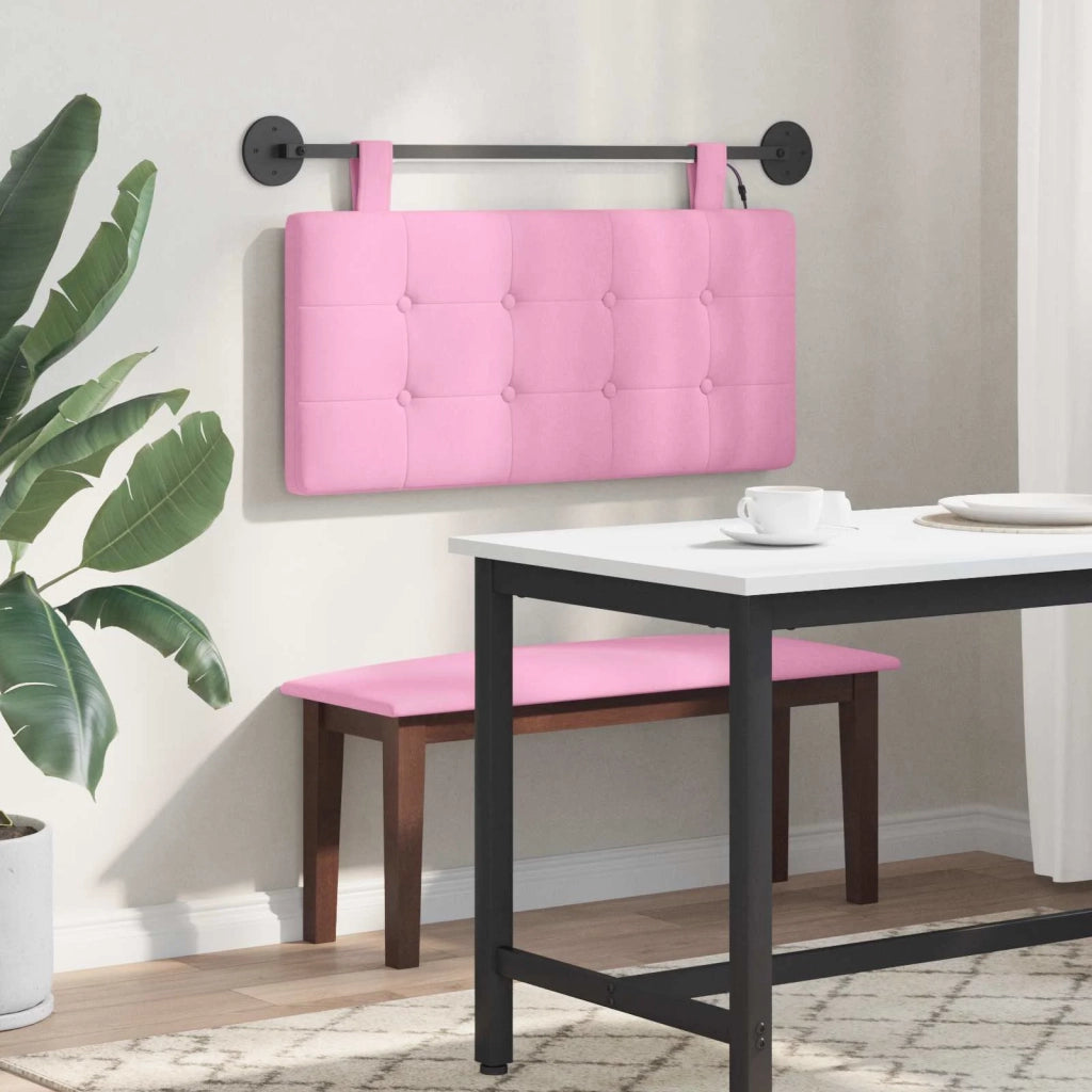 Testiera sospesa Con luce LED Rosa Tessuto 3424376