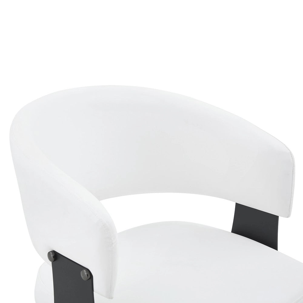 Sedie da Pranzo Set 2 Pezzi Stile Retro ¨C MINIMAL ¨C Similpelle, Braccioli, Gambe in Metallo