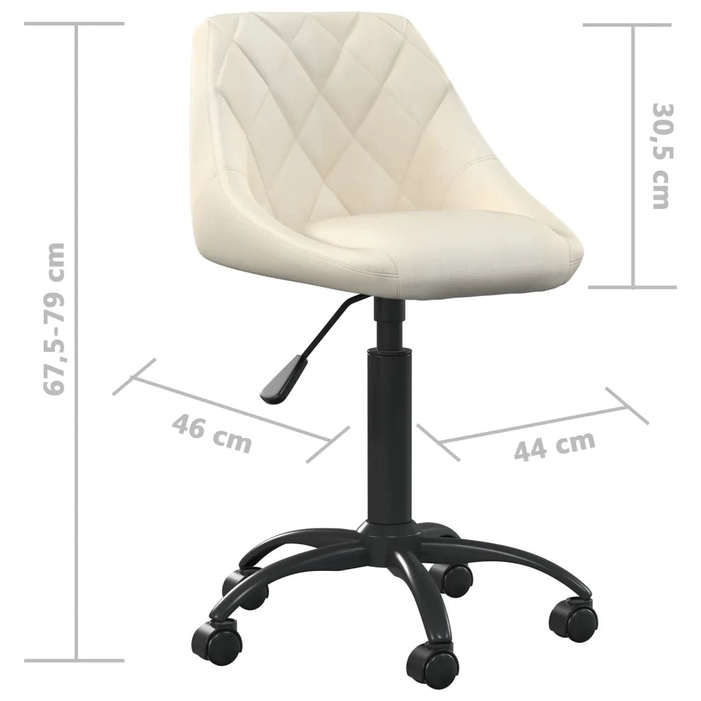 Sedia da Ufficio Crema in Velluto 3088845