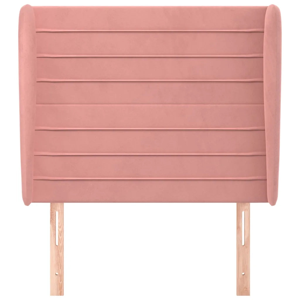Testiera | Testata ad Orecchio Rosa 83x23x118/128 cm in Velluto